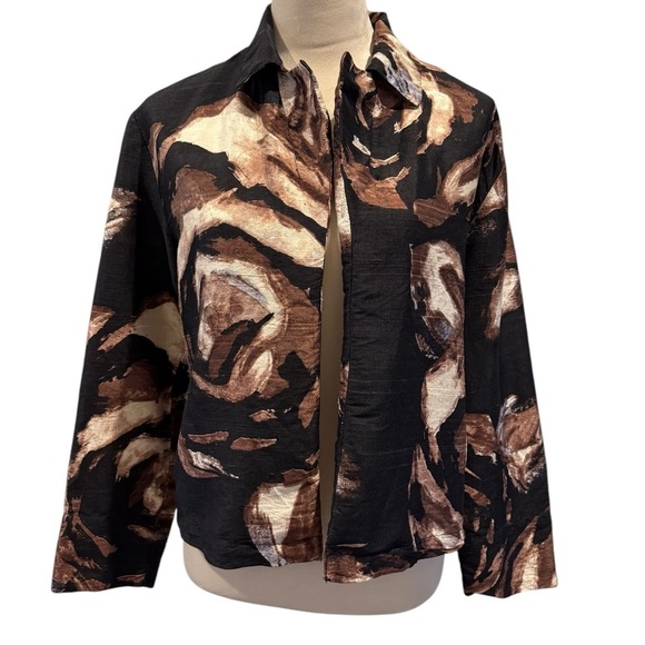 Chico's Brown and Black Abstract Blazer - Picture 1 of 5